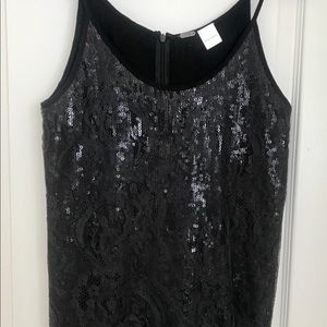 Chan Luu Black Lace Sequin Tank